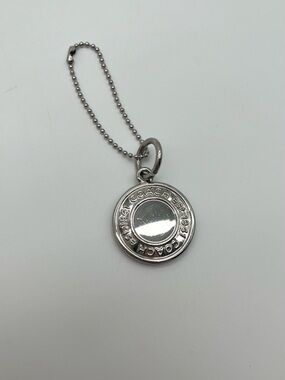 Coach Medallion Metal Hang Tag, Silver